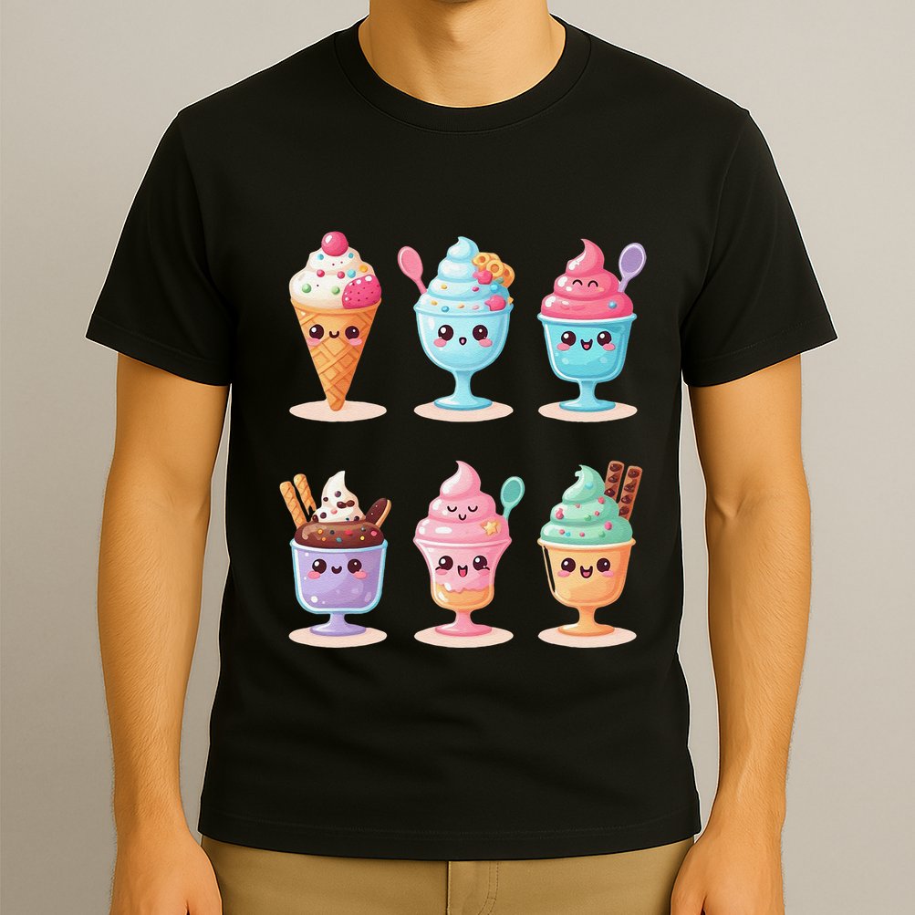 Kawaii Ice Cream Frozen Yogurt Lover Anime T-Shirt