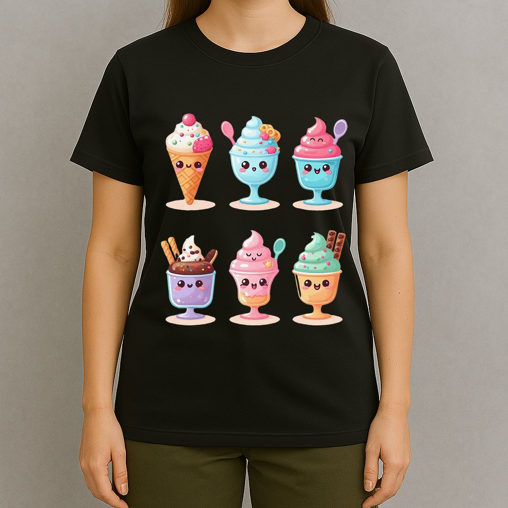 Kawaii Ice Cream Frozen Yogurt Lover Anime T-Shirt