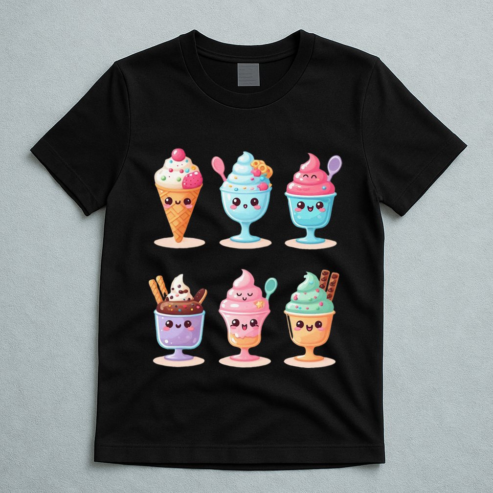 Kawaii Ice Cream Frozen Yogurt Lover Anime T-Shirt