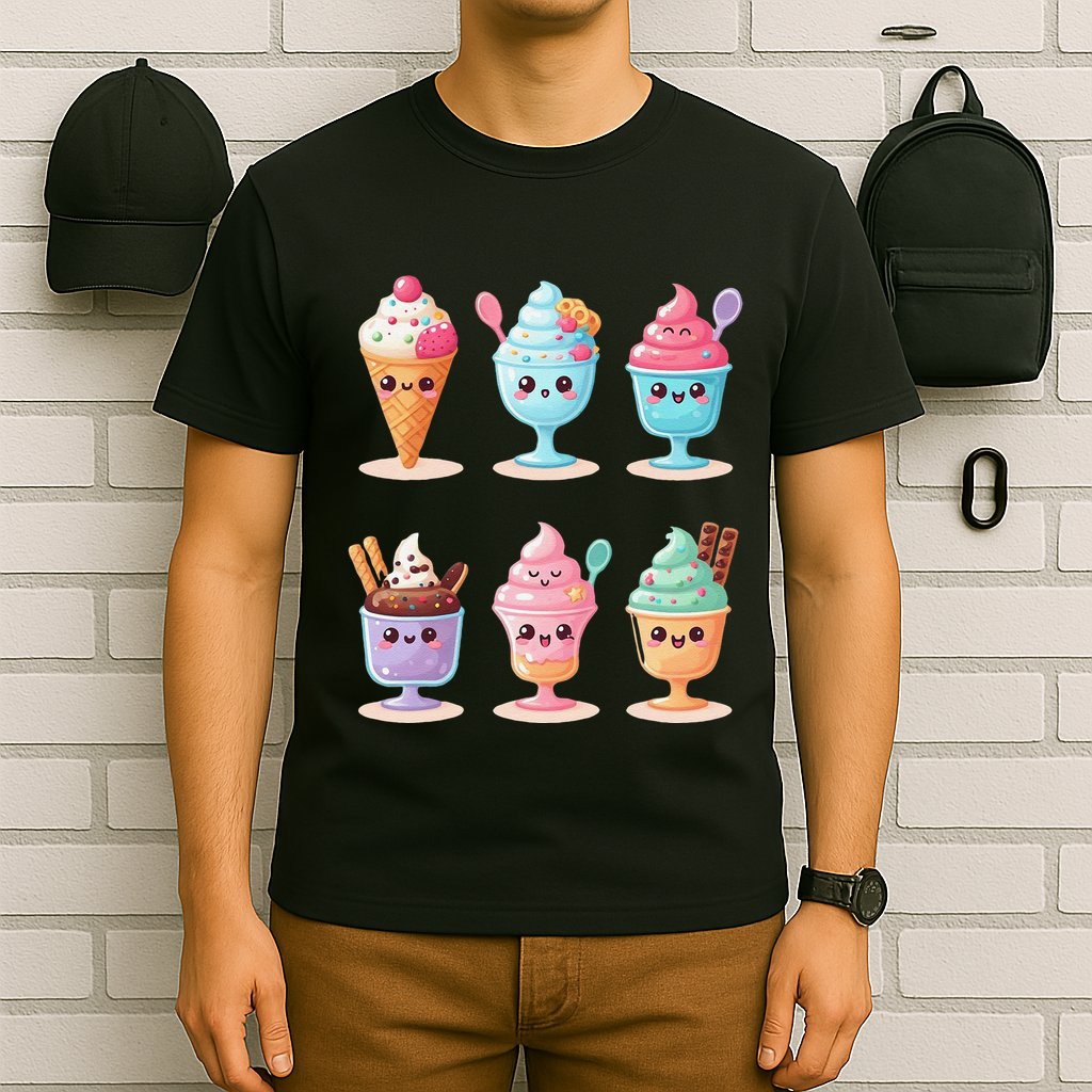 Kawaii Ice Cream Frozen Yogurt Lover Anime T-Shirt