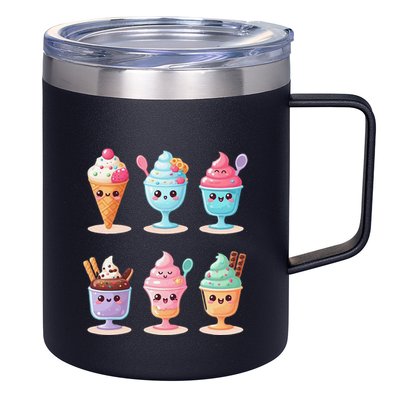Kawaii Ice Cream Frozen Yogurt Lover Anime 12oz Stainless Steel Coffee Mug