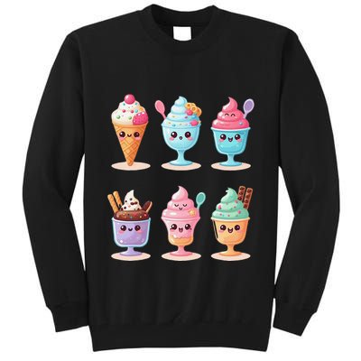 Kawaii Ice Cream Frozen Yogurt Lover Anime Tall Sweatshirt