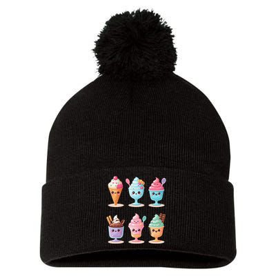 Kawaii Ice Cream Frozen Yogurt Lover Anime Pom Pom 12in Knit Beanie