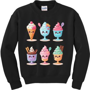 Kawaii Ice Cream Frozen Yogurt Lover Anime Kids Sweatshirt