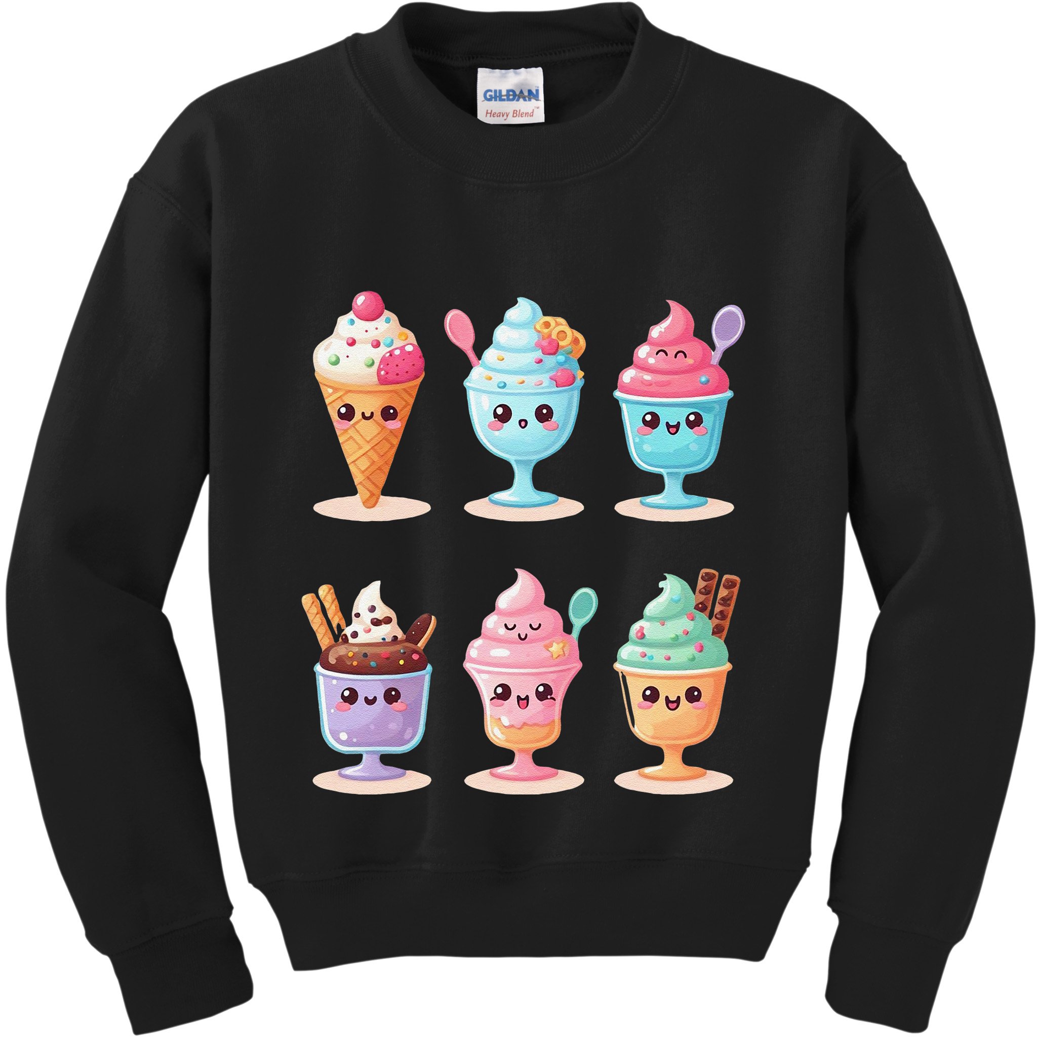 Kawaii Ice Cream Frozen Yogurt Lover Anime Kids Sweatshirt