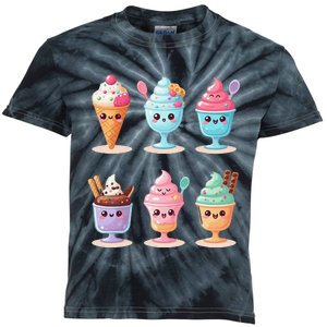 Kawaii Ice Cream Frozen Yogurt Lover Anime Kids Tie-Dye T-Shirt