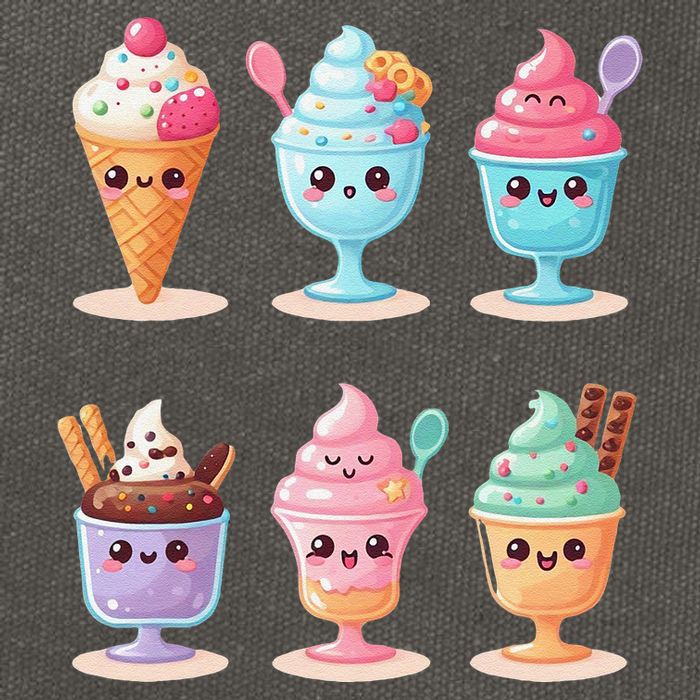 Kawaii Ice Cream Frozen Yogurt Lover Anime Cotton Canvas Backpack
