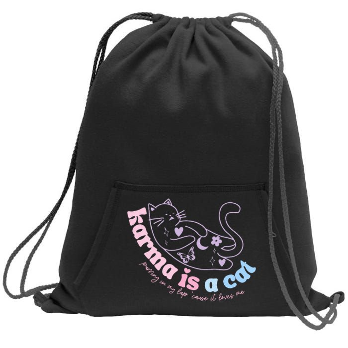 Karma Is Cat Purring In My Lap Cause It Loves Me Sweatshirt Cinch Pack Bag