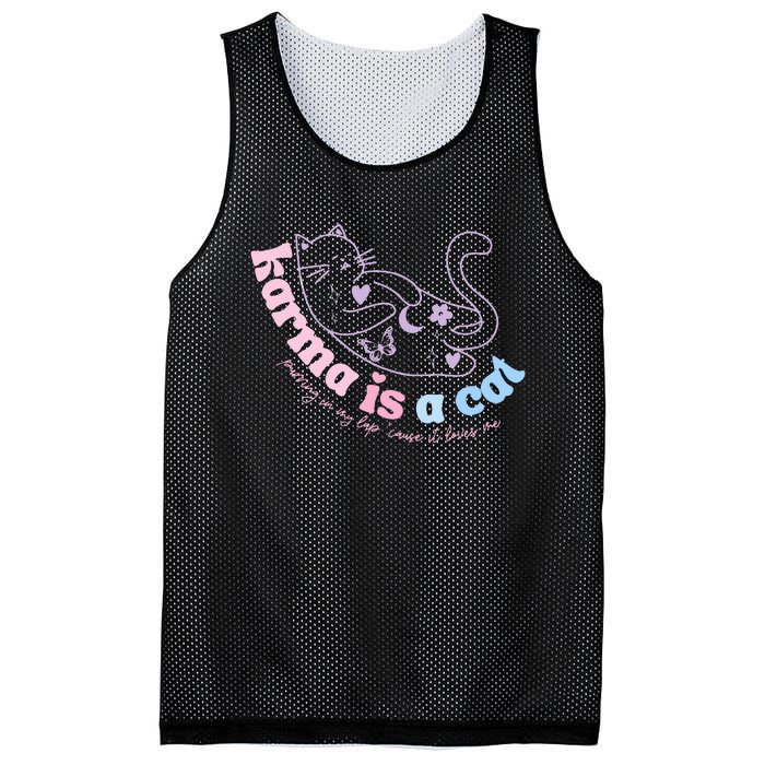 Karma Is Cat Purring In My Lap Cause It Loves Me Mesh Reversible Basketball Jersey Tank