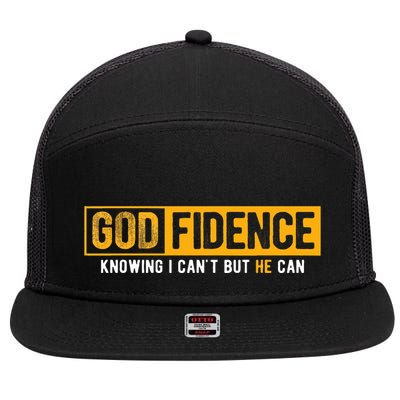 Knowing I CanT But He Can Christian Religious Jesus 7 Panel Mesh Trucker Snapback Hat