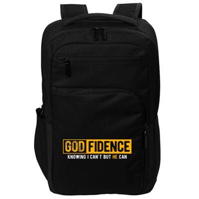 Knowing I CanT But He Can Christian Religious Jesus Impact Tech Backpack