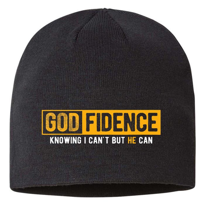 Knowing I CanT But He Can Christian Religious Jesus Sustainable Beanie