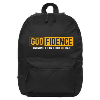 Knowing I CanT But He Can Christian Religious Jesus 16 in Basic Backpack