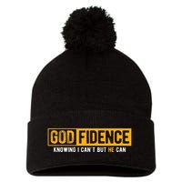 Knowing I CanT But He Can Christian Religious Jesus Pom Pom 12in Knit Beanie