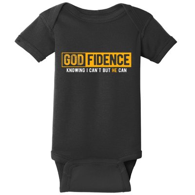 Knowing I CanT But He Can Christian Religious Jesus Baby Bodysuit