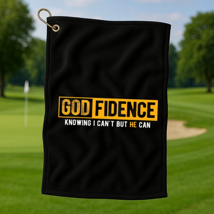 Knowing I CanT But He Can Christian Religious Jesus Golf Towel