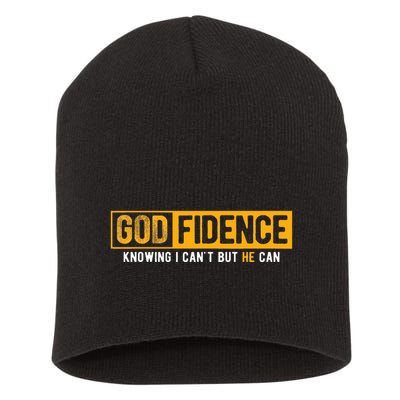 Knowing I CanT But He Can Christian Religious Jesus Short Acrylic Beanie