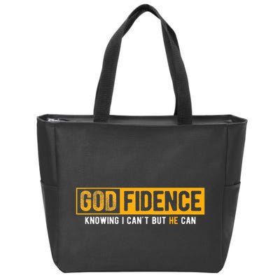 Knowing I CanT But He Can Christian Religious Jesus Zip Tote Bag