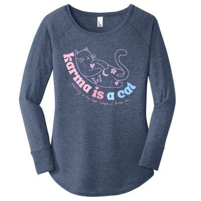 Karma Is Cat Purring In My Lap Cause It Loves Me  Women's Perfect Tri Tunic Long Sleeve Shirt