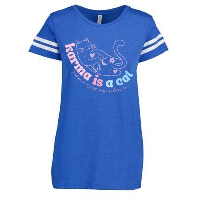 Karma Is Cat Purring In My Lap Cause It Loves Me  Enza Ladies Jersey Football T-Shirt