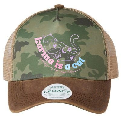 Karma Is Cat Purring In My Lap Cause It Loves Me  Legacy Tie Dye Trucker Hat