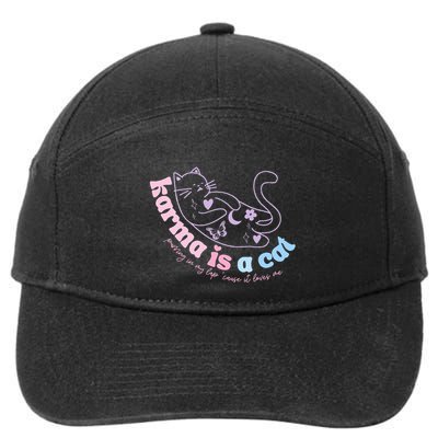 Karma Is Cat Purring In My Lap Cause It Loves Me  7-Panel Snapback Hat