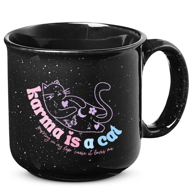 Karma Is Cat Purring In My Lap Cause It Loves Me  15oz Campfire Ceramic Mug