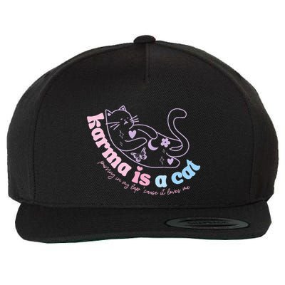 Karma Is Cat Purring In My Lap Cause It Loves Me  Wool Snapback Cap