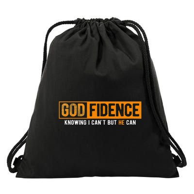 Knowing I CanT But He Can Christian Religious Jesus Drawstring Bag