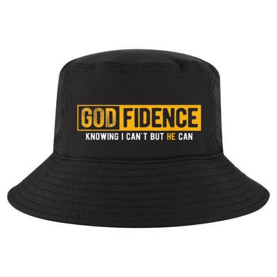 Knowing I Cant But He Can Christian Religious Jesus Cool Comfort Performance Bucket Hat