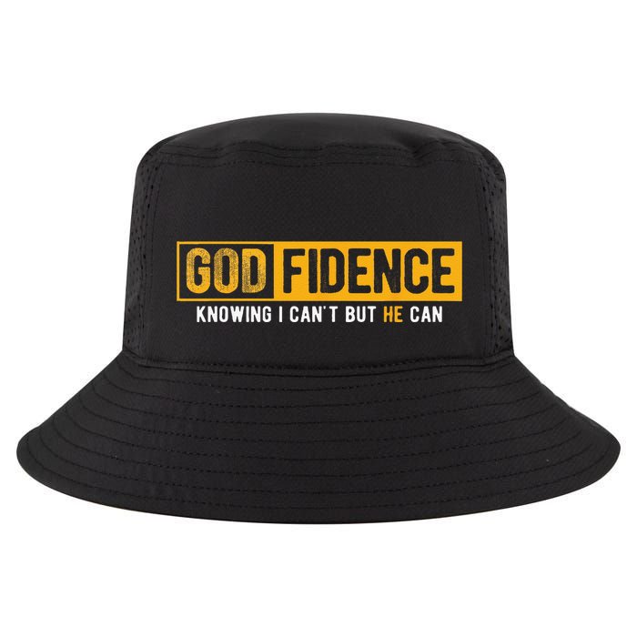 Knowing I Cant But He Can Christian Religious Jesus Cool Comfort Performance Bucket Hat