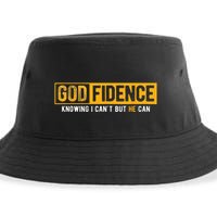 Knowing I Cant But He Can Christian Religious Jesus Sustainable Bucket Hat