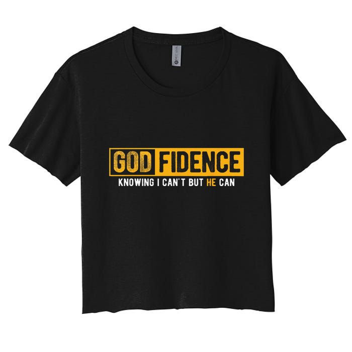 Knowing I Cant But He Can Christian Religious Jesus Crop Top
