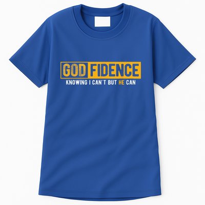 Knowing I Cant But He Can Christian Religious Jesus Tall T-Shirt