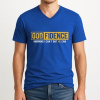 Knowing I Cant But He Can Christian Religious Jesus V-Neck T-Shirt