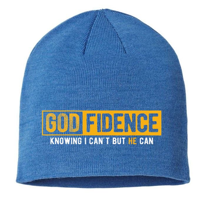 Knowing I Cant But He Can Christian Religious Jesus Sustainable Beanie