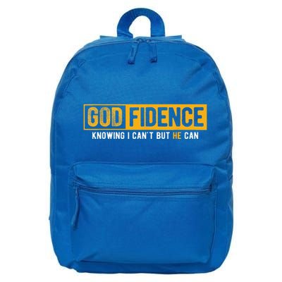 Knowing I Cant But He Can Christian Religious Jesus 16 in Basic Backpack