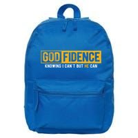 Knowing I Cant But He Can Christian Religious Jesus 16 in Basic Backpack