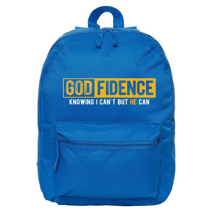 Knowing I Cant But He Can Christian Religious Jesus 16 in Basic Backpack