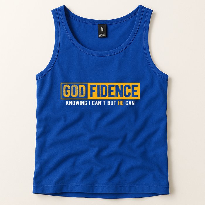 Knowing I Cant But He Can Christian Religious Jesus Tank Top