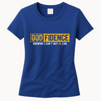 Knowing I Cant But He Can Christian Religious Jesus Womens T-Shirt
