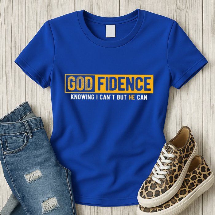 Knowing I Cant But He Can Christian Religious Jesus Womens T-Shirt