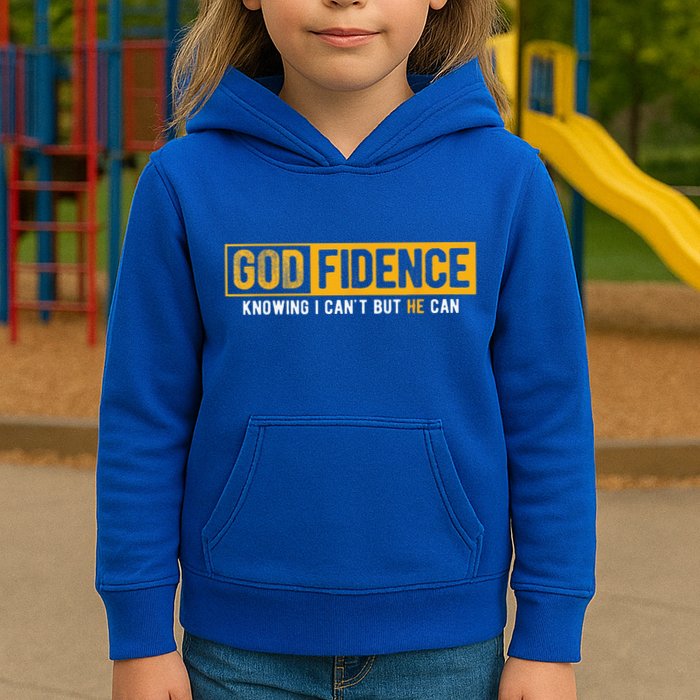 Knowing I Cant But He Can Christian Religious Jesus Kids Hoodie