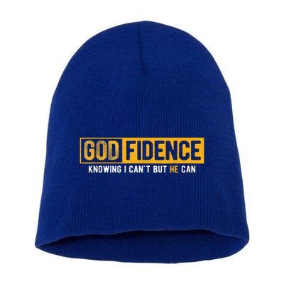 Knowing I Cant But He Can Christian Religious Jesus Short Acrylic Beanie