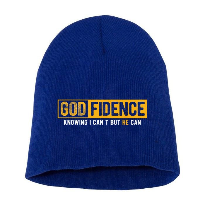 Knowing I Cant But He Can Christian Religious Jesus Short Acrylic Beanie