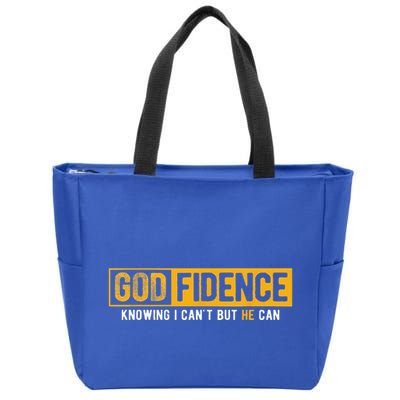 Knowing I Cant But He Can Christian Religious Jesus Zip Tote Bag