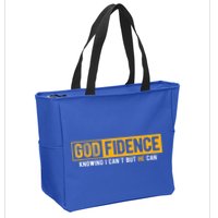 Knowing I Cant But He Can Christian Religious Jesus Zip Tote Bag