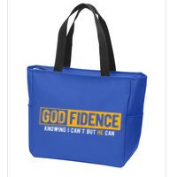 Knowing I Cant But He Can Christian Religious Jesus Zip Tote Bag