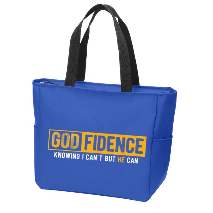 Knowing I Cant But He Can Christian Religious Jesus Zip Tote Bag
