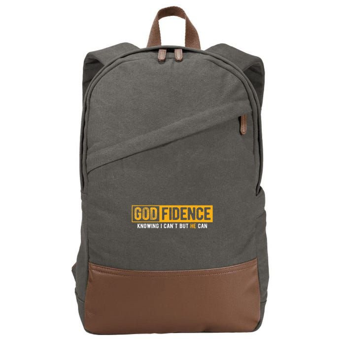 Knowing I Cant But He Can Christian Religious Jesus Cotton Canvas Backpack